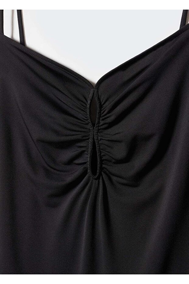 Buruşuk Açılımlı Elbise - 6