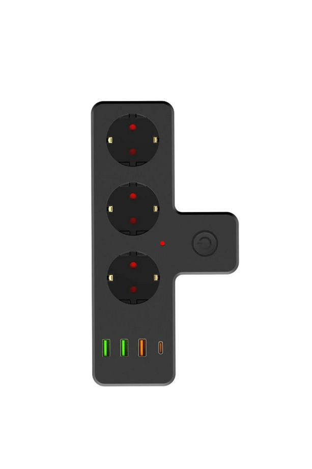 3'lü Termal Akım Korumalı Priz 3xUSB 1xType-C 20W PD Giriş - 3