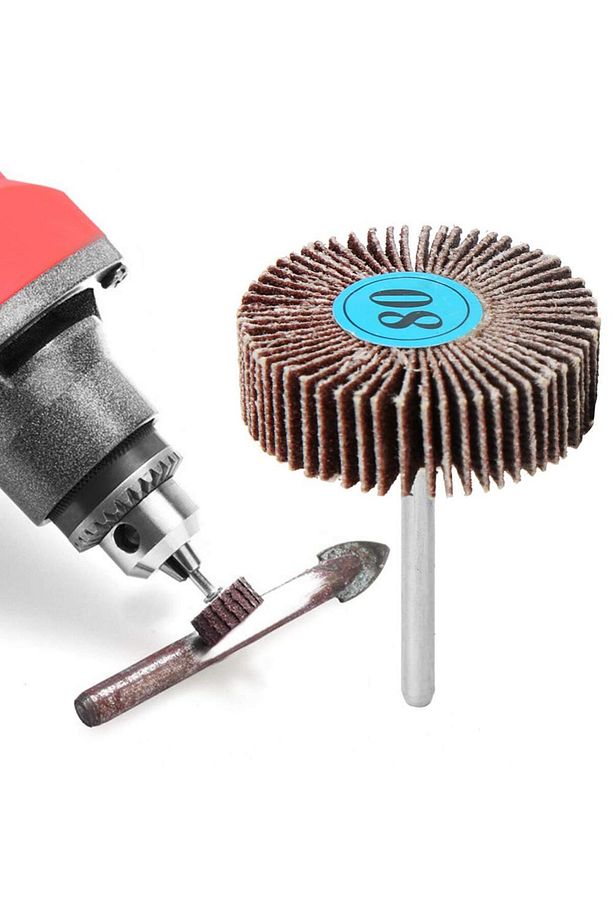 Flap Disk Taşlama Parlatma mini disk seti matkap gravür için Alüminyum Oksit 8 adet mini Zımpara - 6