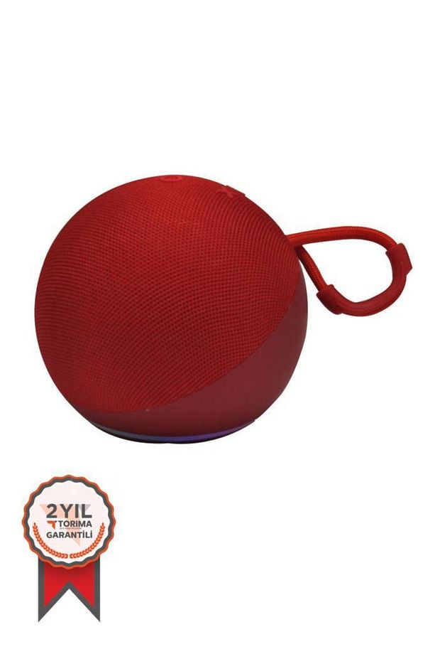 D16 Kırmızı Kablosuz Taşınabilir RGB Ledli Bluetooth Hoparlör - 1