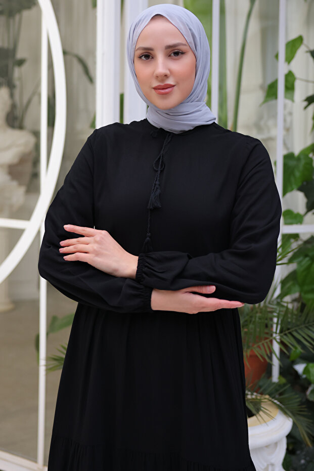 8232 Rochie String Guler Negru - 2