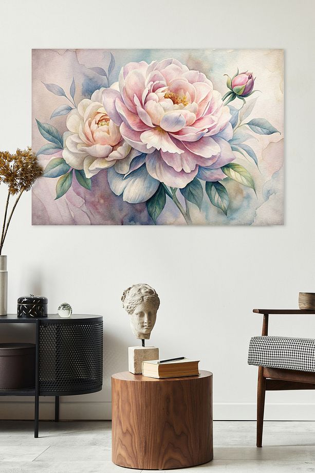 3D Çiçekler Modern Kanvas Tablo - Duvar Tablosu - Çiçekli Canvas Tablo - Duvar Dekorasyonu - 1