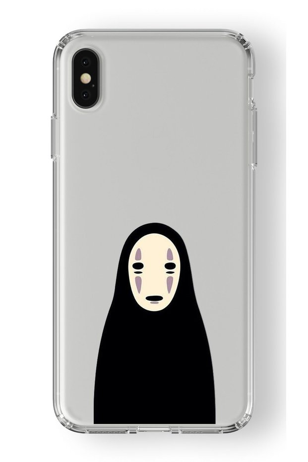حافظة شفافة مطبوعة بدون تصميم وجه متوافقة مع هاتف Iphone X وXs