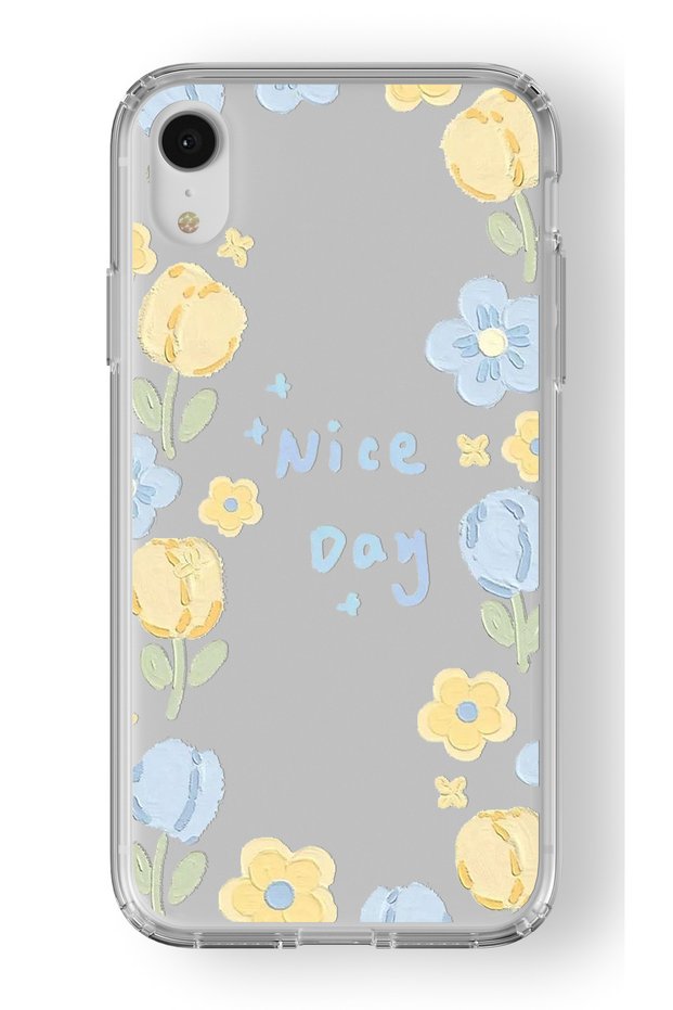 iPhone Xr Compatible Nice Day Design Printed Transparent Case