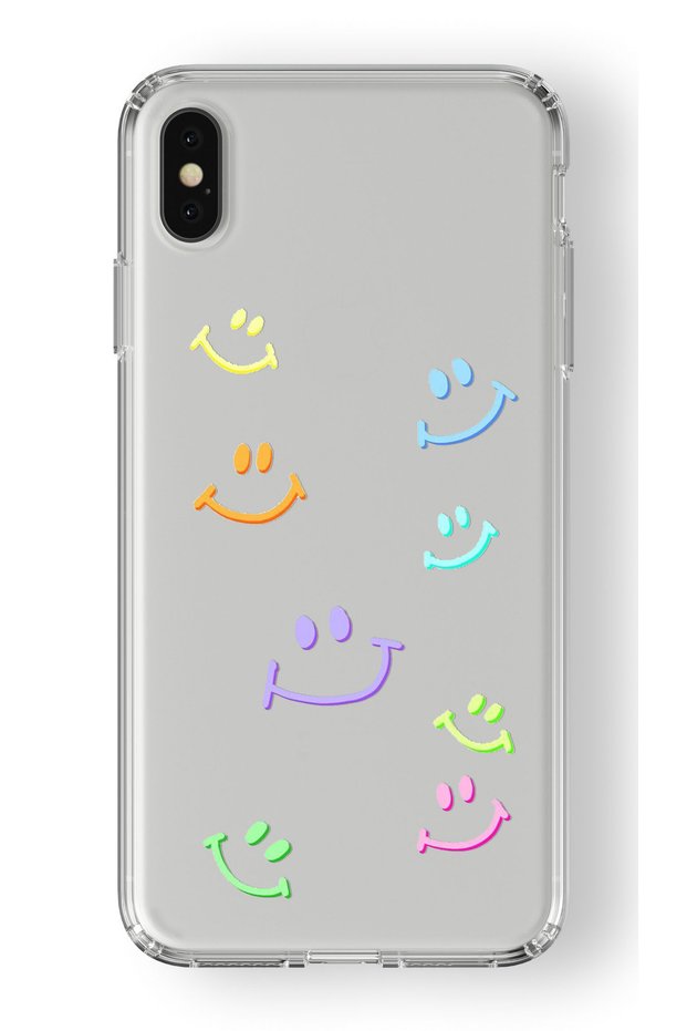 حافظة شفافة مطبوعة بتصميم ابتسامة متوافقة مع هاتف Iphone X وXs