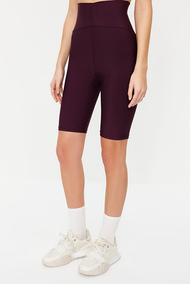 Mürdüm Toparlayıcı Örme Spor Biker/Bisikletçi/Kısa Tayt THMSS23TY00021 - 4