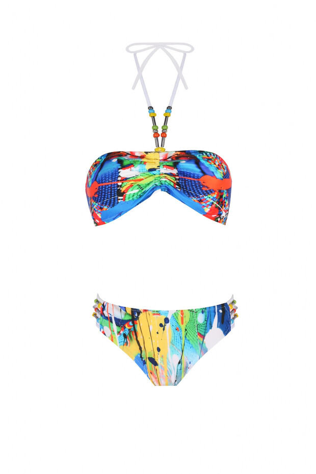 Boncuklu Straplez Bikini - 8