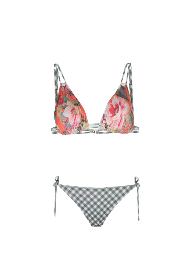 Çiçek Desenli Bikini - 1