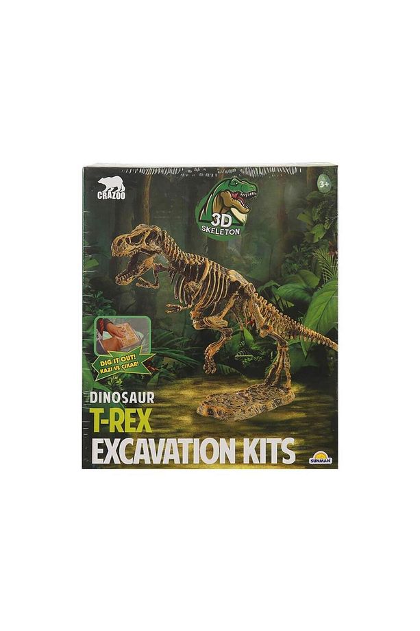 Crazoo 3D Fosil Kazı Seti: Dinozor T-Rex - 3