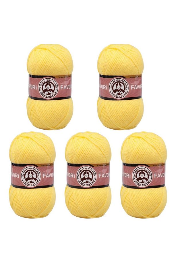 Ören  Favori Örgü İpi Sarı (028) 5'Li Paket - 1
