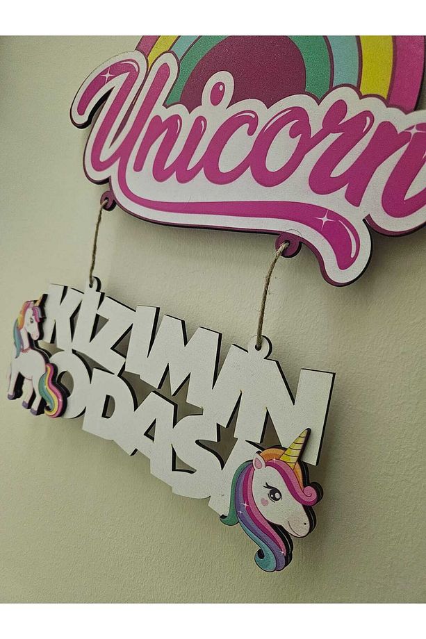 Unicorn Temalı Çocuk Odası Kapı Süsü Kızımın Odası Kapı Süsü Duvar Süsü - 3