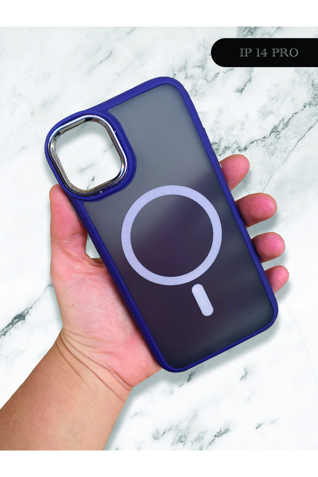 Stain Resistant Edges Silicone Matte Chrome Phone Case With Magsafe Feature Compatible With Iphone 14 Pro