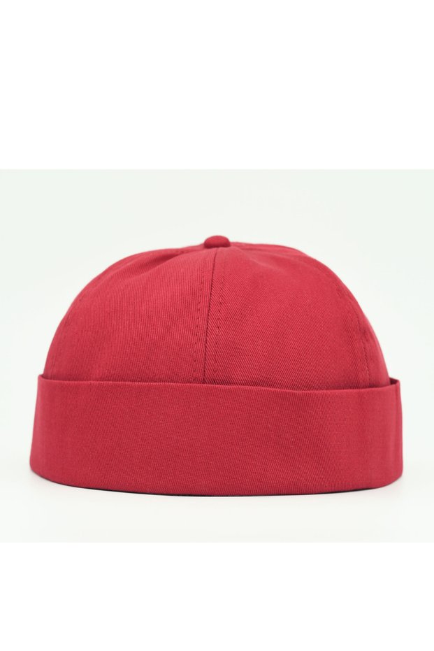 Hiphop Men's Skullcap Hat Docker 100% Cotton Claret Red