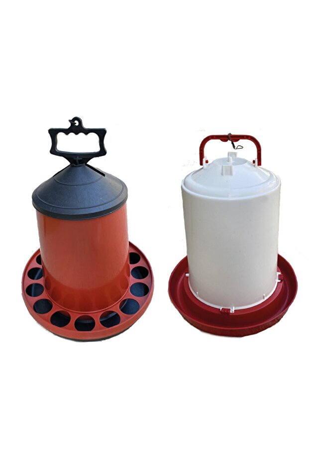 Fakiroğlu Chicken Waterer 10 Liter Feeder and 12 Liter Chicken Waterer Green Red Blue
