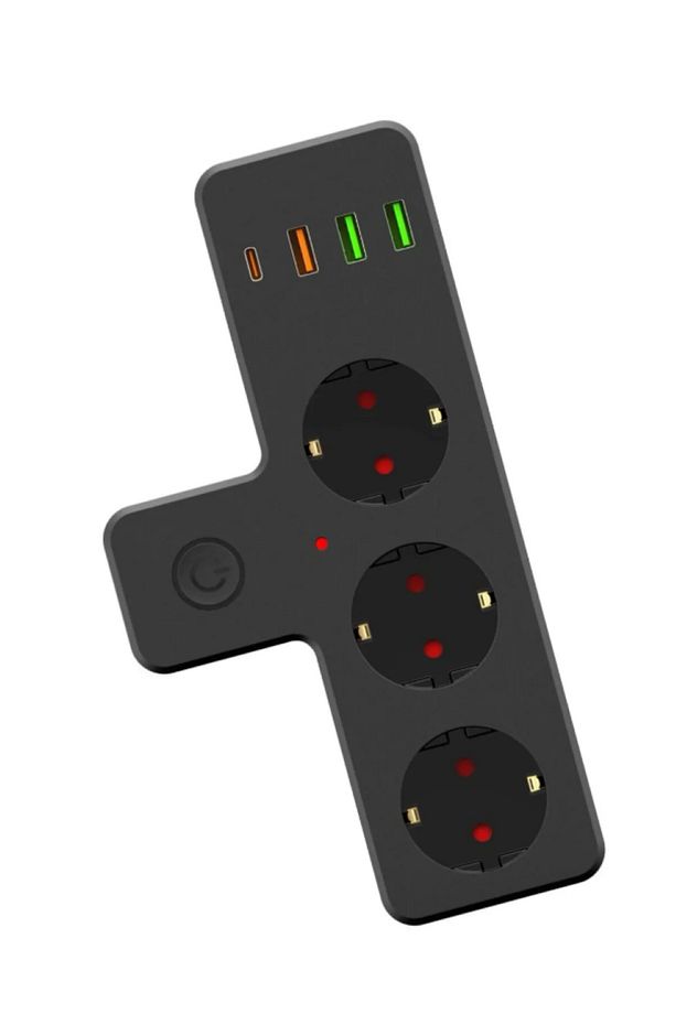 3'lü Termal Akım Korumalı Priz 3xUSB 1xType-C 20W PD Giriş - 2