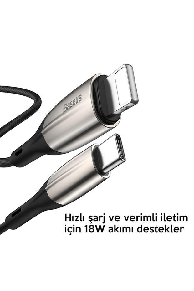 Horizontal USB Type-C to iPhone 11 PRO,XR XS MAX PD18W Hızlı Şarj Kablo 1Metre - 2