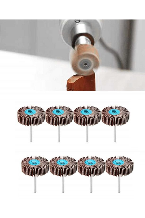 Flap Disk Taşlama Parlatma mini disk seti matkap gravür için Alüminyum Oksit 8 adet mini Zımpara - 2