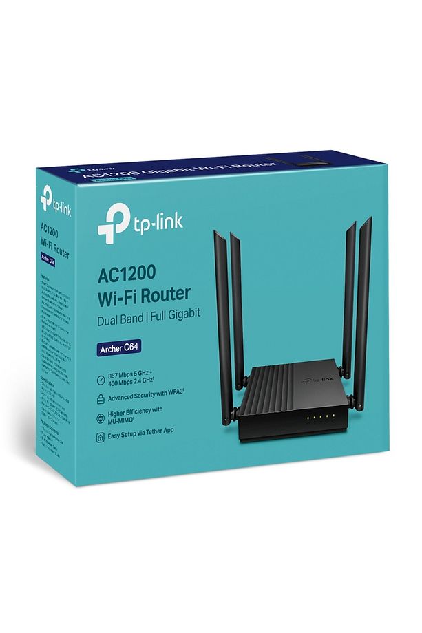 ARCHER C64 AC1200 4Port 867Mbps Dual Band WiFi Masaüstü Gigabit Router Access Point - 5
