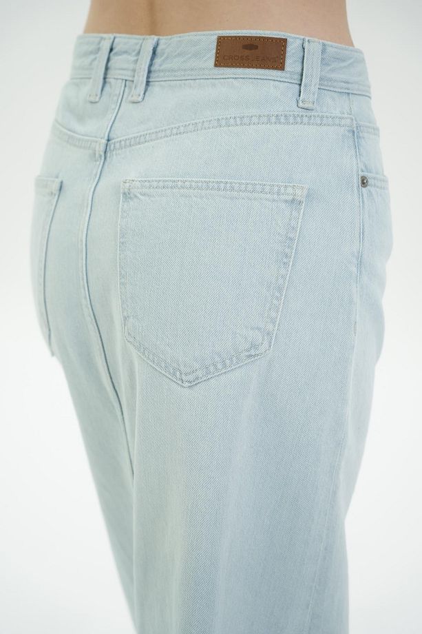 Açık Mavi Yırtmaç Detaylı Maxi Jean Etek C 4532-038 - 5