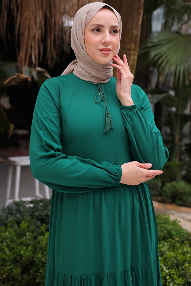 8232 Rochie string guler verde smarald - 2