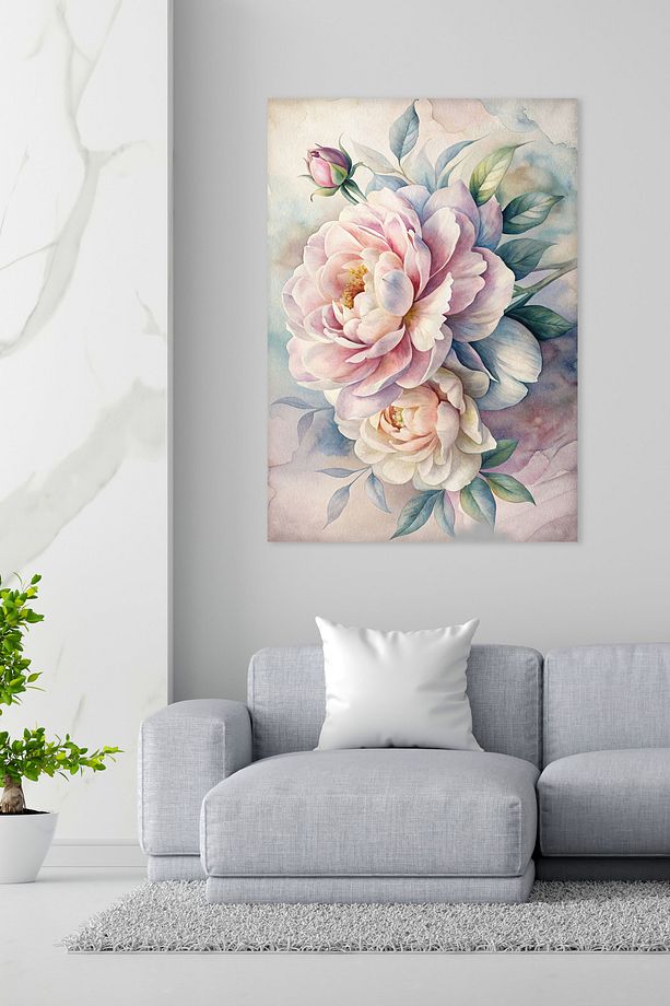 3D Çiçekler Modern Kanvas Tablo - Duvar Tablosu - Çiçekli Canvas Tablo - Duvar Dekorasyonu - 2
