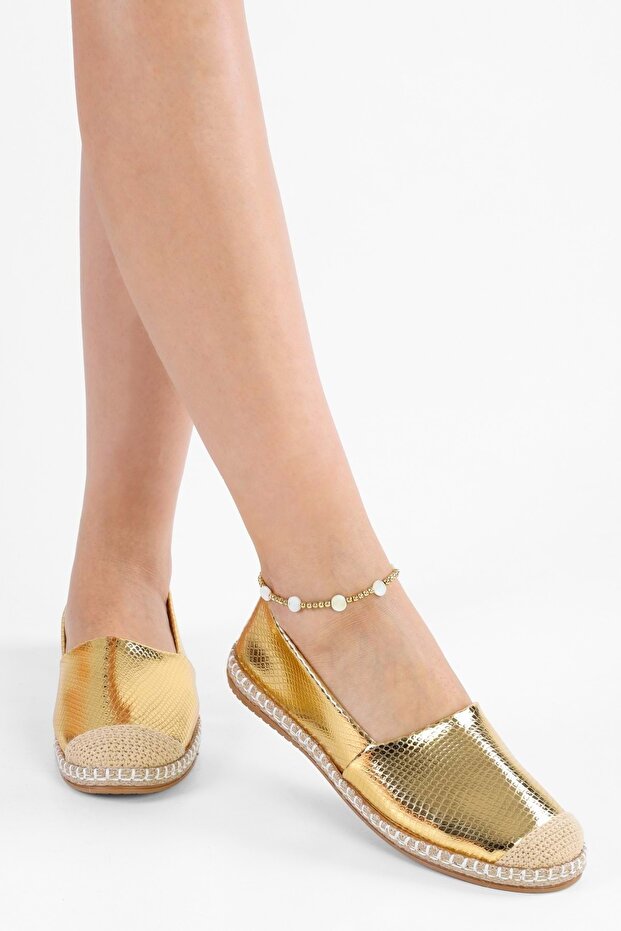 Women's Melany Gold Shiny Casual Espadrille