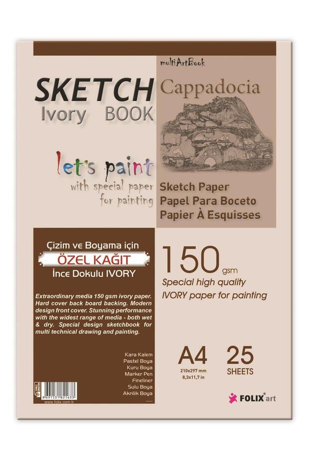 Cappadocia A4 Glue-on Sketchbook 150 GrIvory 25 Sheets Sketchbook