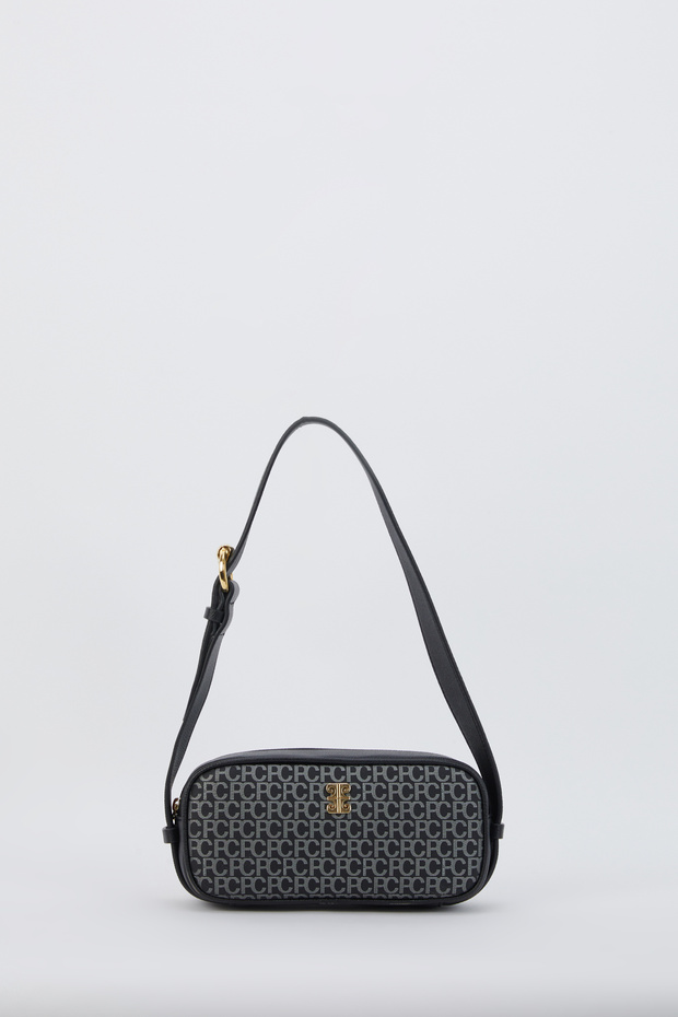 Black Small Alphabet Women's Shoulder Bag 05Po24Y1844