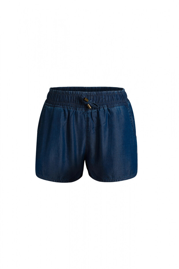 BELİ LASTİKLİ DENİM ŞORT - 5