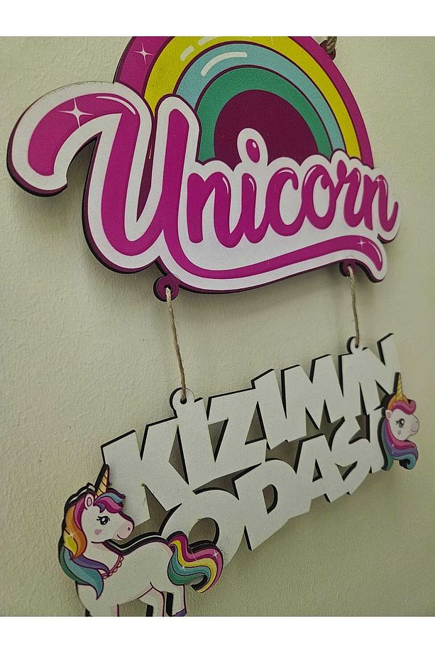 Unicorn Temalı Çocuk Odası Kapı Süsü Kızımın Odası Kapı Süsü Duvar Süsü - 2