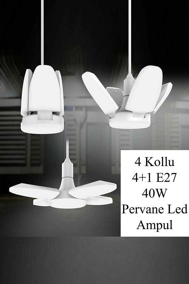 4 Kollu Katlanabilir 4+1 Pervane Led Ampul E27 40W - 1