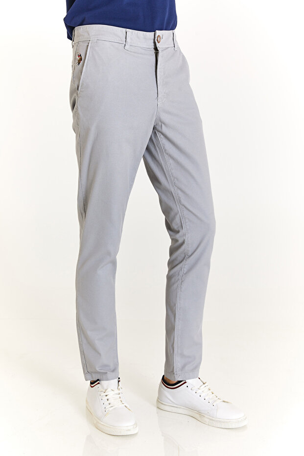 US POLO ASSNMEN'S WOVEN SIDE POCKET SLIM FIT PANT - GRAY