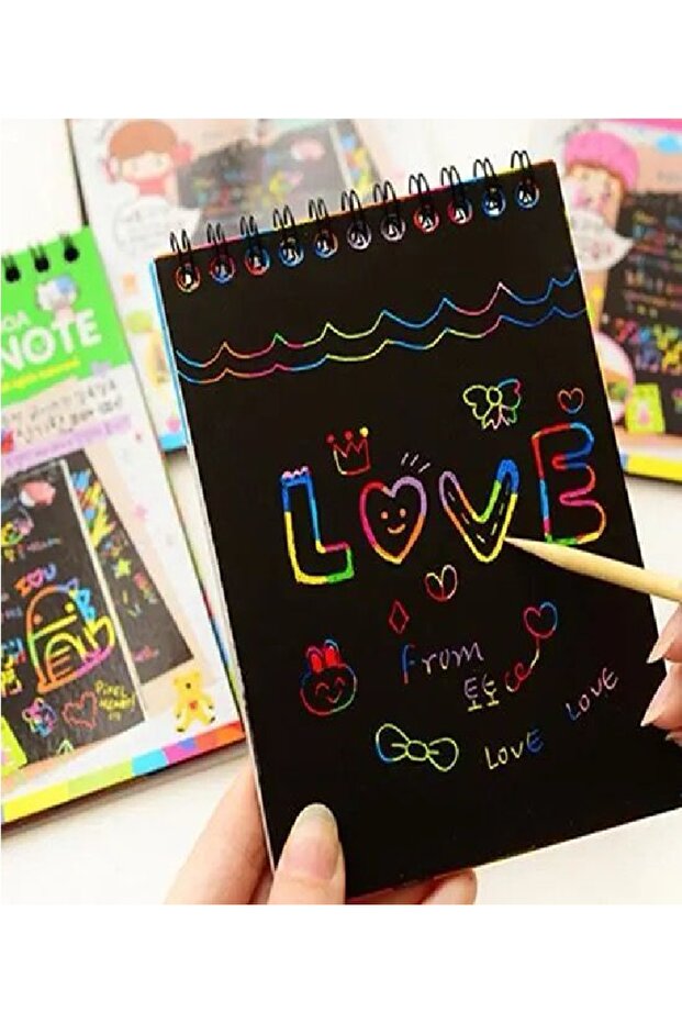 كتاب النقش السحري الأسود 1 قطعة 10 صفحات 10 سم × 14 سم