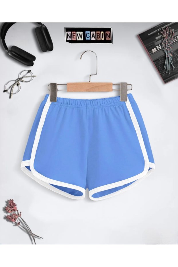 New Season Women's Slim Fit Colorful Ribbed Combed Cotton Mini Shorts