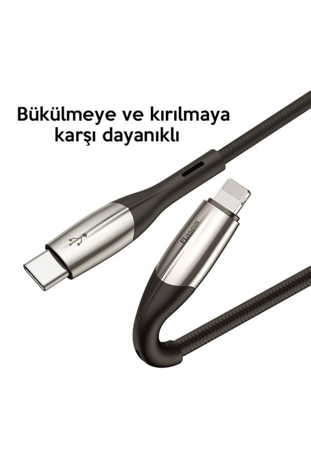 Horizontal USB Type-C to iPhone 11 PRO,XR XS MAX PD18W Hızlı Şarj Kablo 1Metre - 3