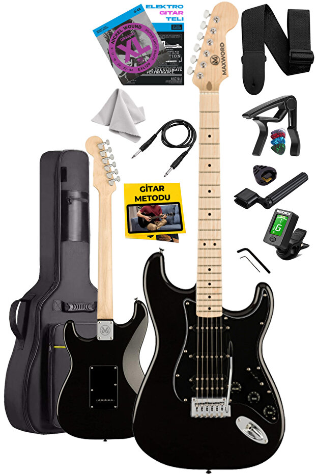 Map-35bk Maple Klavye Ssh Profesyonel Elektro Gitar Seti - 3