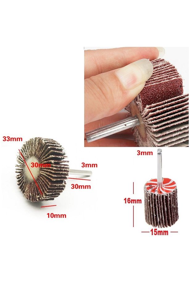 Flap Disk Taşlama Parlatma mini disk seti matkap gravür için Alüminyum Oksit 8 adet mini Zımpara - 3
