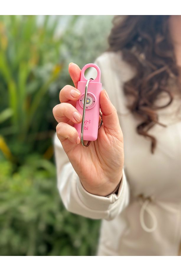 Kişisel Güvenlik Alarmı Ve Anahtarlık - 130db Yüksek Sesli, Işıklı, Şarj Edilebilir, Pembe Renk - 2