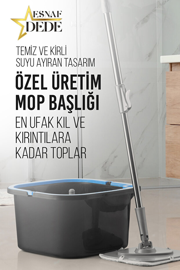 Magic Mop Clean-Dirty Water Separator Automatic Cleaning Set with Spare Mop Renewed Design Square Head - 1