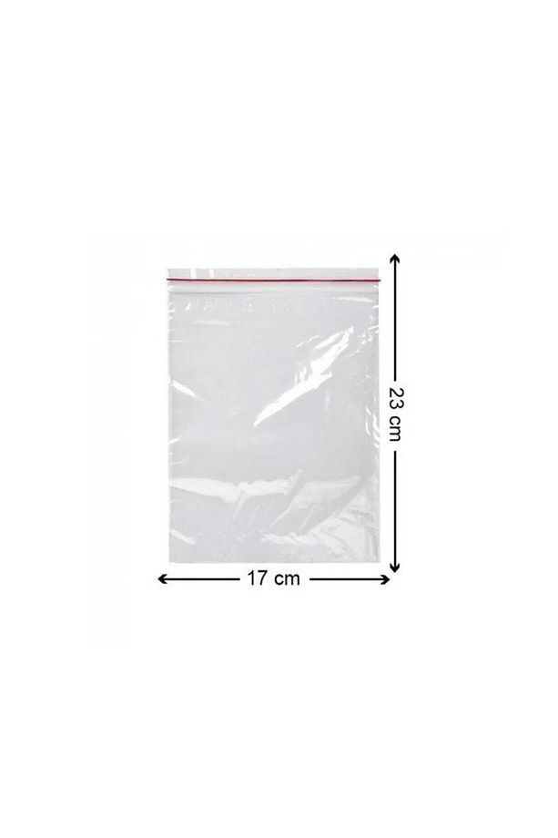 Kilitli Torba 17x23 Cm 100'lü Kilitli Buzdolabı Poşeti Şeffaf Kilitli Poşet Kilitli Saklama Poşeti - 3