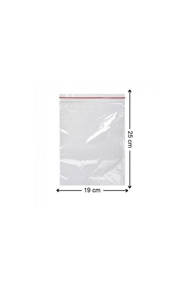 Kilitli Torba 19x25 Cm 100'lü Kilitli Buzdolabı Poşeti Şeffaf Kilitli Poşet Kilitli Saklama Poşeti - 3