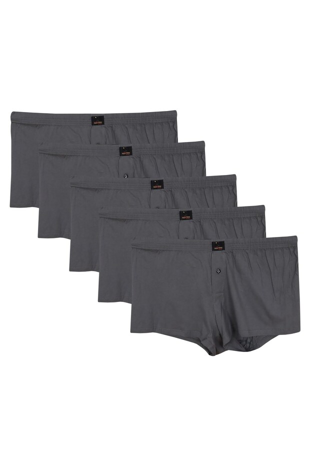 5 Pieces Large Size Redzone Combed Cotton Boxer Anthracite