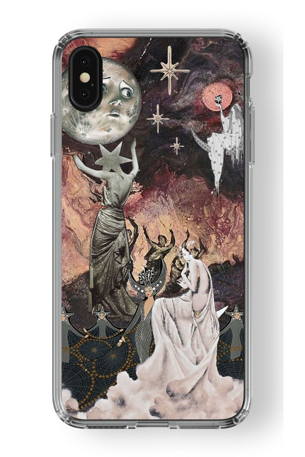 حافظة شفافة مطبوعة بتصميم ليلي داكن متوافقة مع هاتف Iphone Xs Max