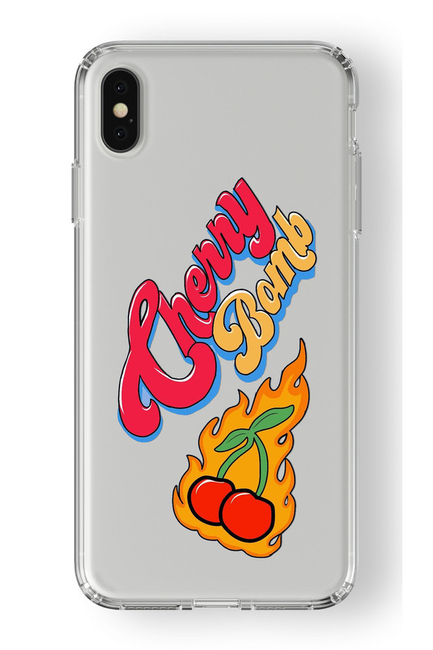 حافظة شفافة مطبوعة بتصميم Cherry Bomb متوافقة مع هاتف Iphone Xs Max