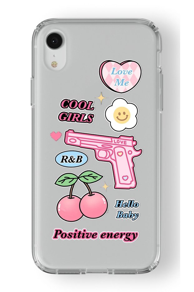 حافظة شفافة مطبوعة بتصميم Cool Girls متوافقة مع هاتف Iphone XR