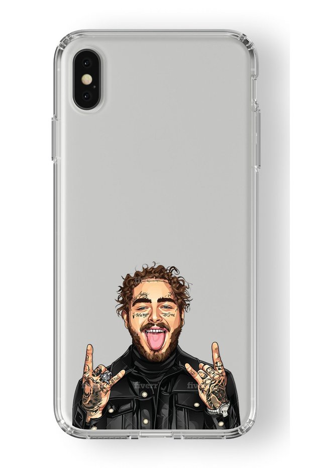 حافظة شفافة مطبوعة بتصميم بوست مالون متوافقة مع هاتف Iphone X وXs