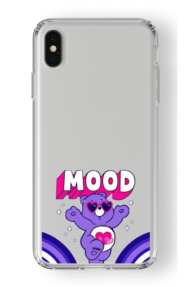 حافظة شفافة مطبوعة بتصميم مزاجي على شكل دمية دب متوافقة مع هاتف Iphone X وXs