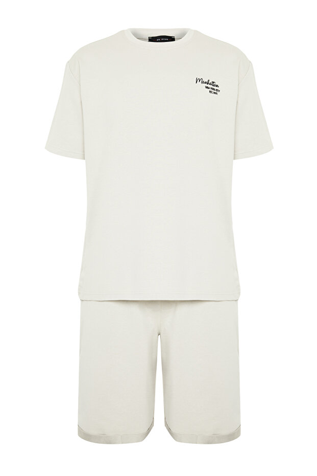 Taş Eşofman Takımı Oversize/Geniş Kesim Nakışlı Eşofman Takımı TMNSS24EM00002 - 7