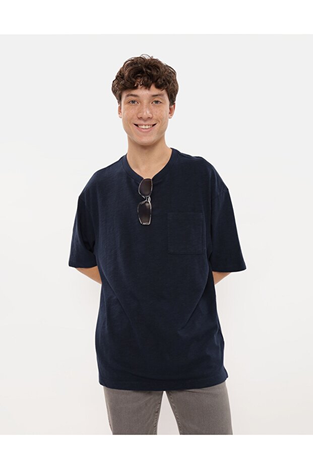 Navy Blue Men's T-Shirt U-1164-2945