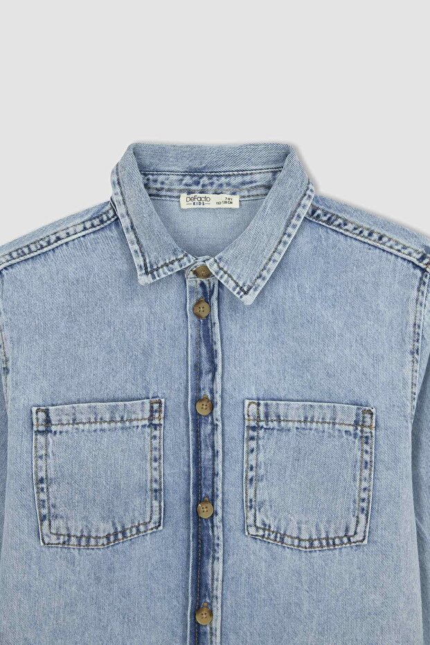 Erkek Çocuk Oversize Uzun Kolu Jean Gömlek Z1570a623sp - 8